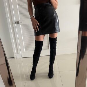 Over-the-Knee Black Suede Boots - Sleek Women's Stretch Boot